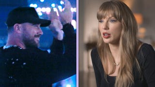 Taylor Swift Reacts to Travis Kelce's Eras Tour Surprise in 'The End of an Era' Sneak Peek